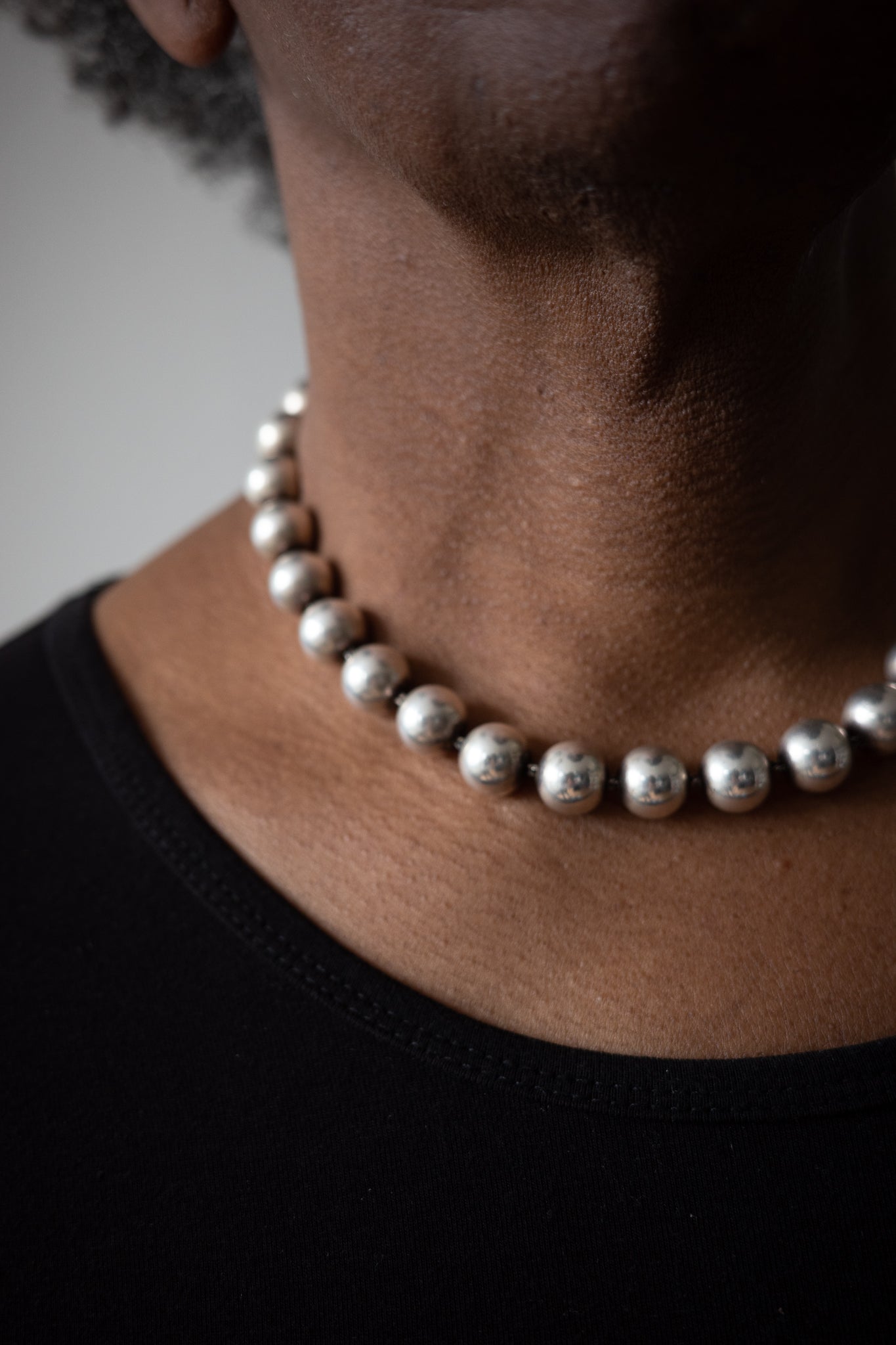 solid sterling ball necklence