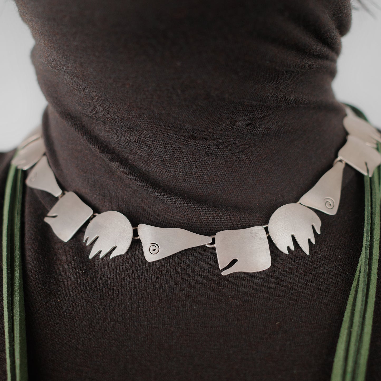 Old Navajo free shape neck piece