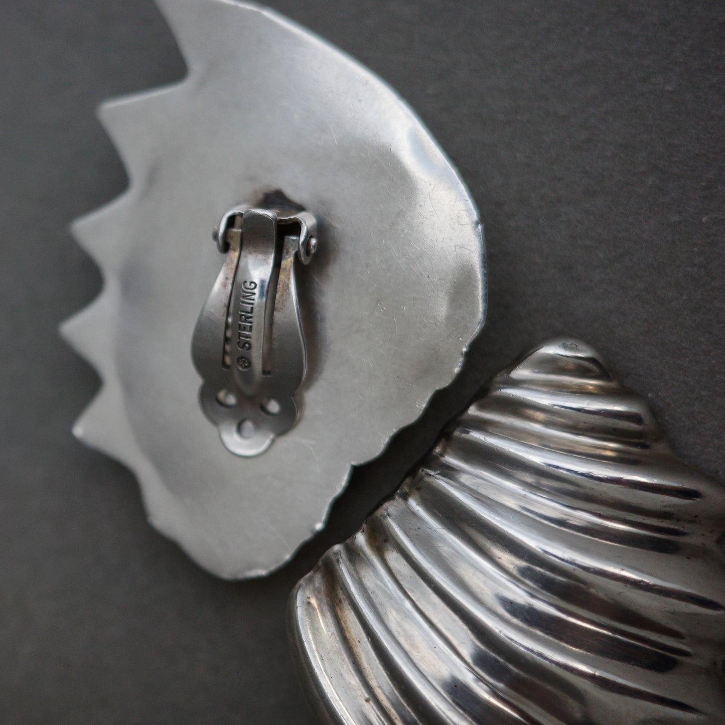 Sterling Wings Clip Earrings