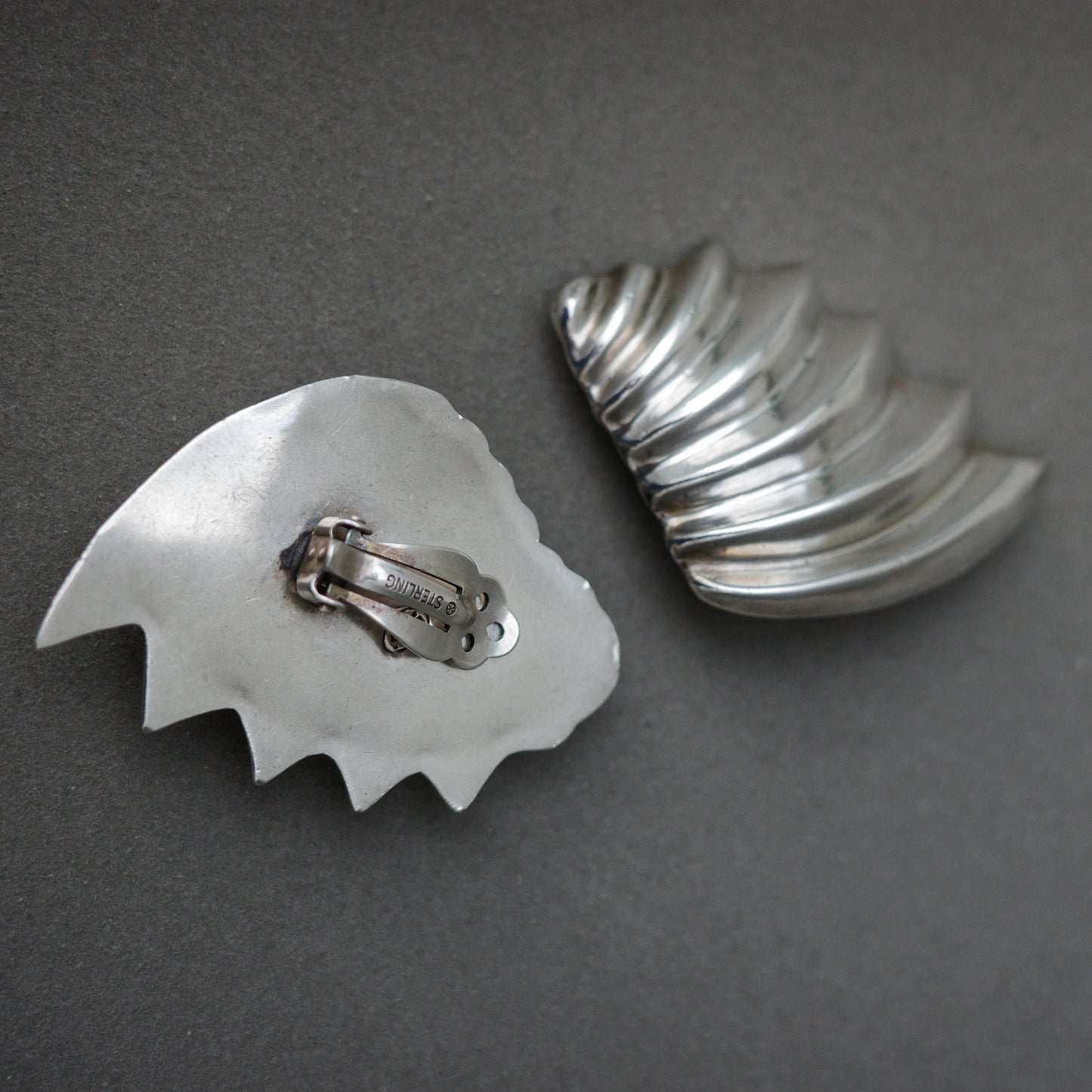 Sterling Wings Clip Earrings