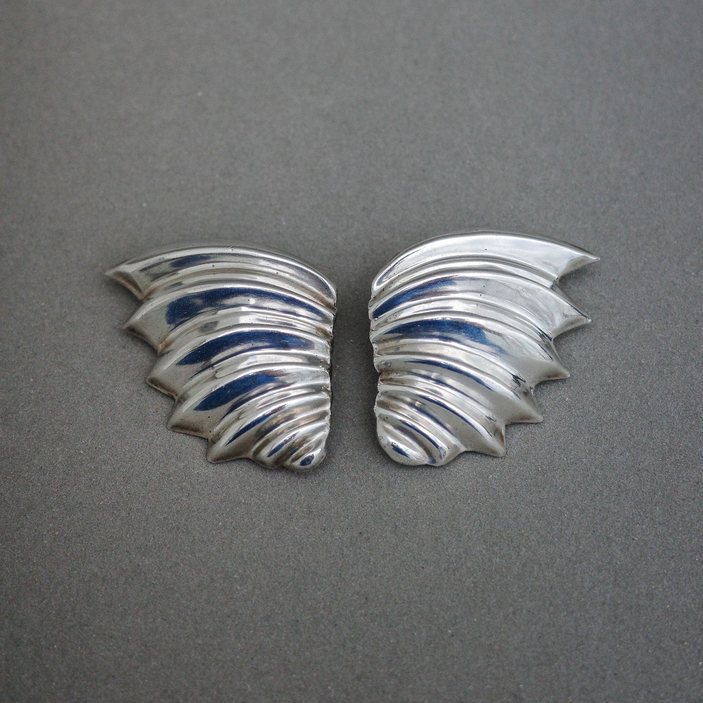 Sterling Wings Clip Earrings