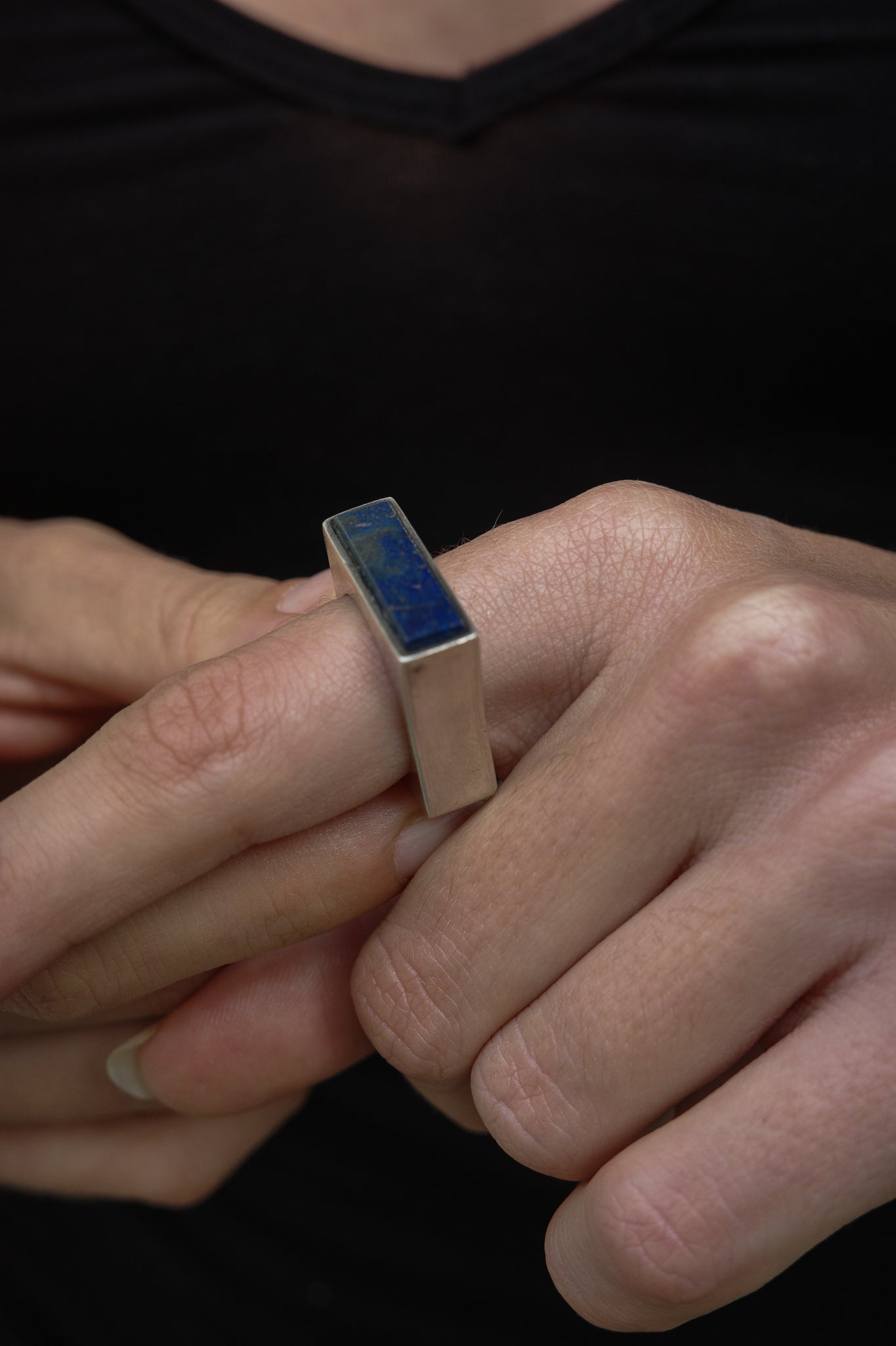 Sculptural Lapis Lazuli ring