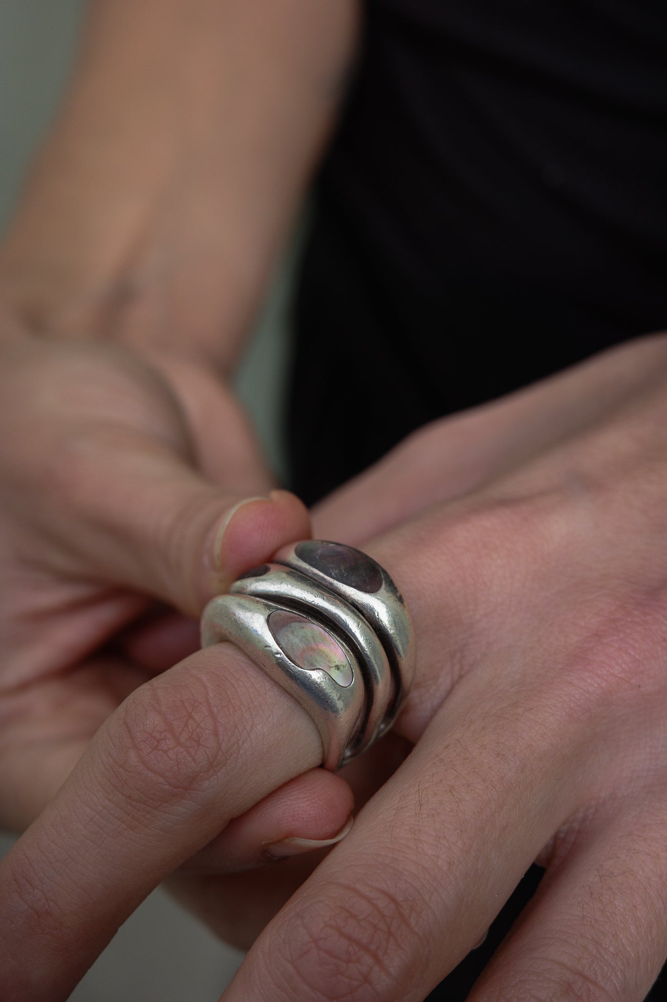 Studio crafted wide Nacar ring