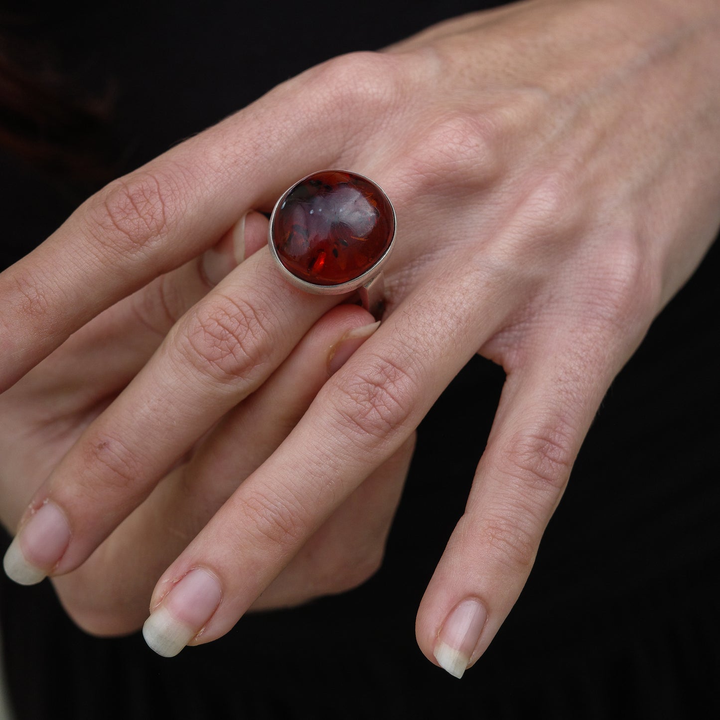 Amber bubble ring
