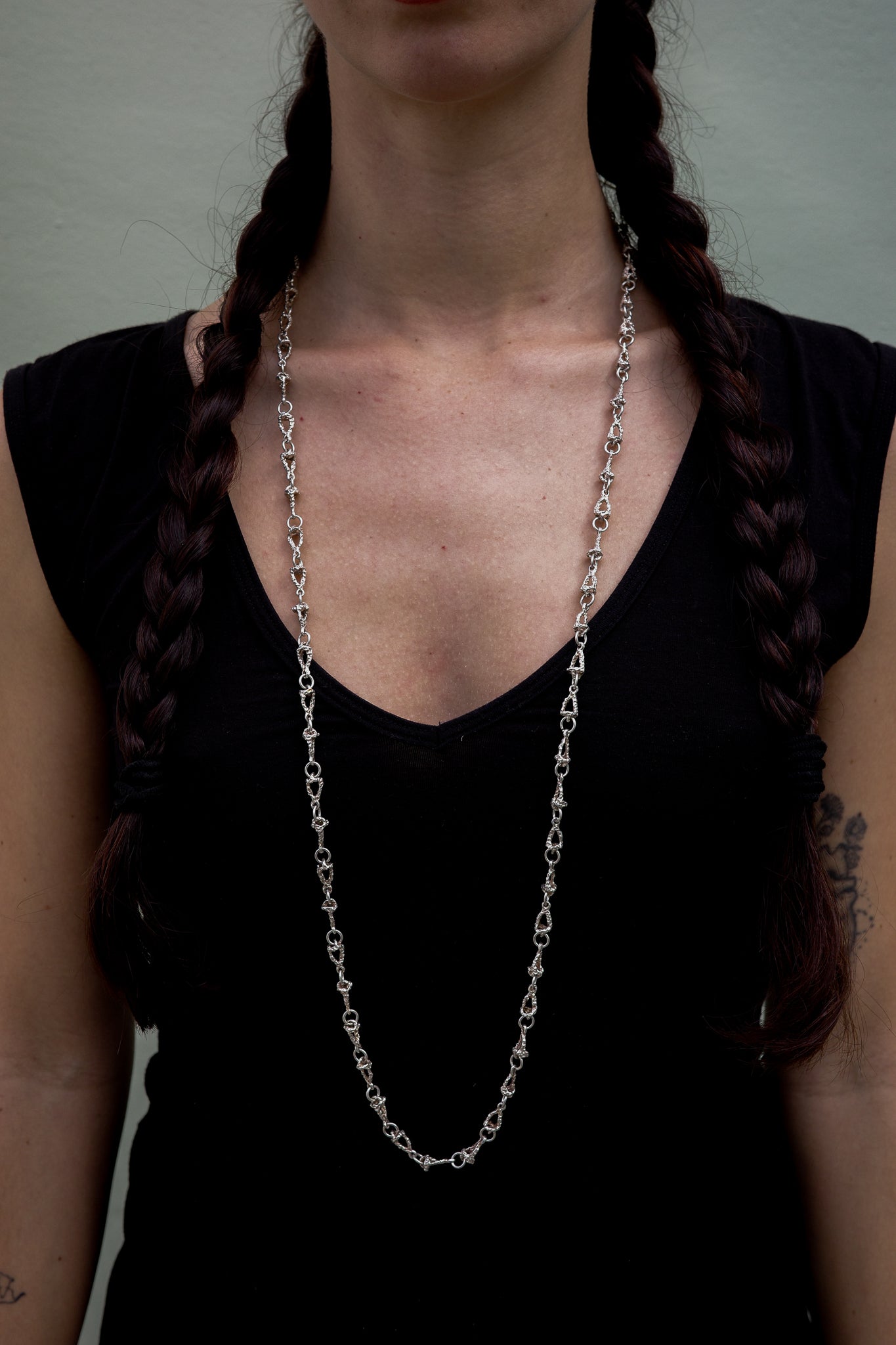 Hand-crafted long abstract link chain