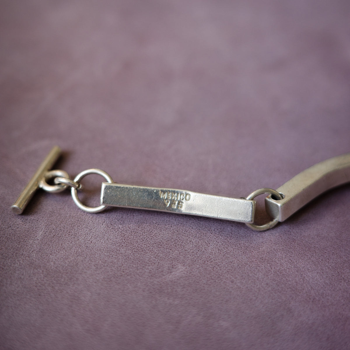 Mexican solid tube link bracelet
