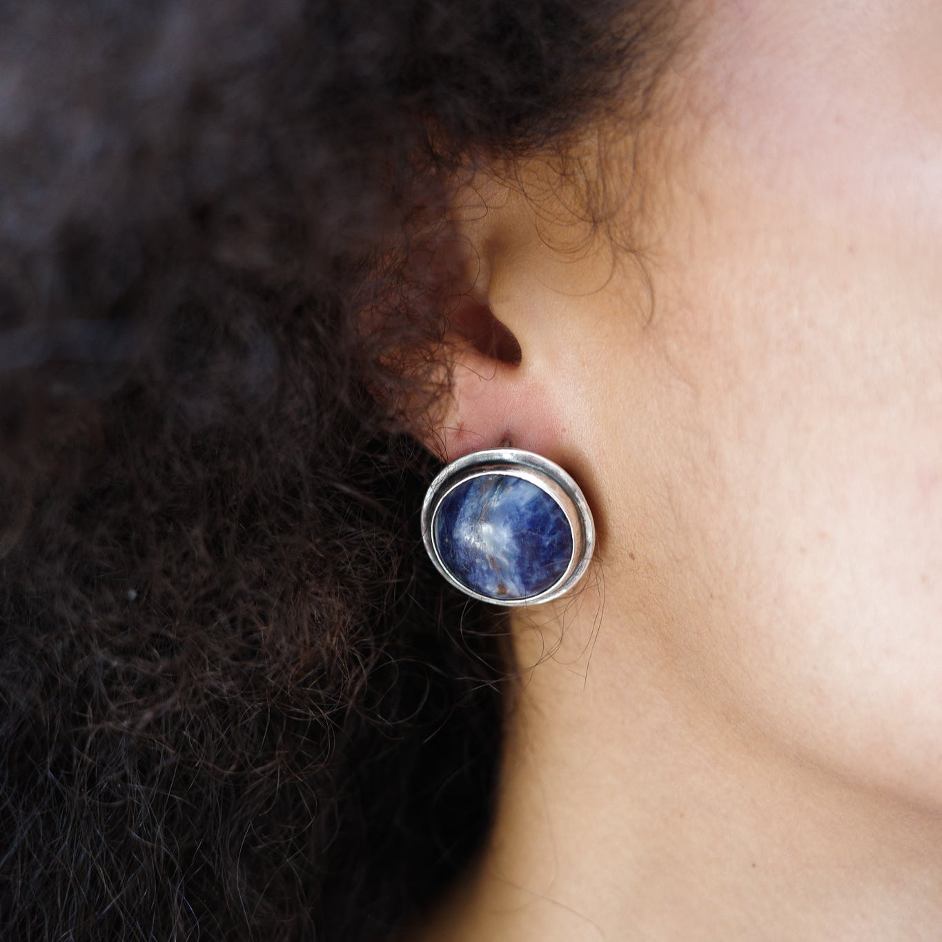 Lapis Cabochon Studs