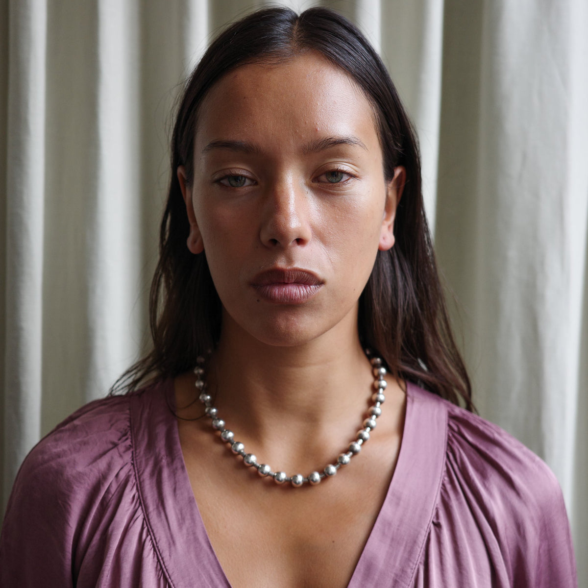 Heavy weight sphere necklace