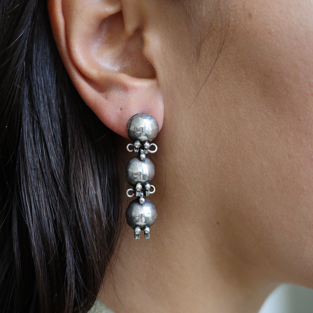 Studio-crafted grape earrings