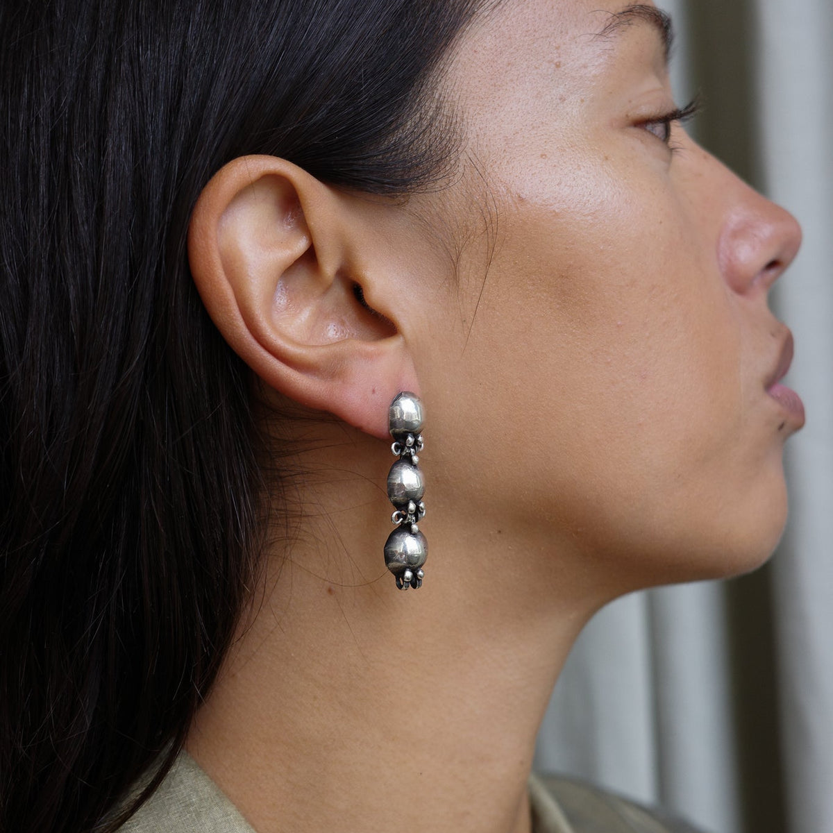 Studio-crafted grape earrings