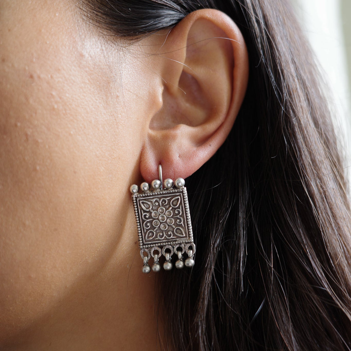 Jaipur square pannel earrings