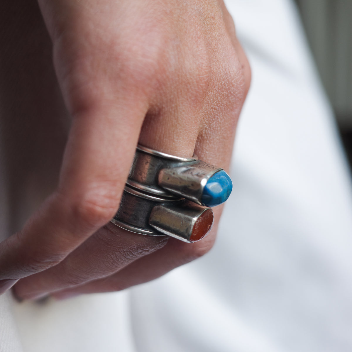Twin studio-crafted rings
