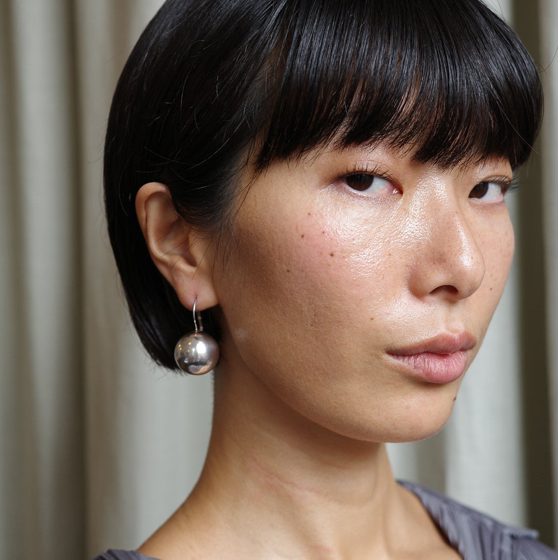 Italian big sphere earrings