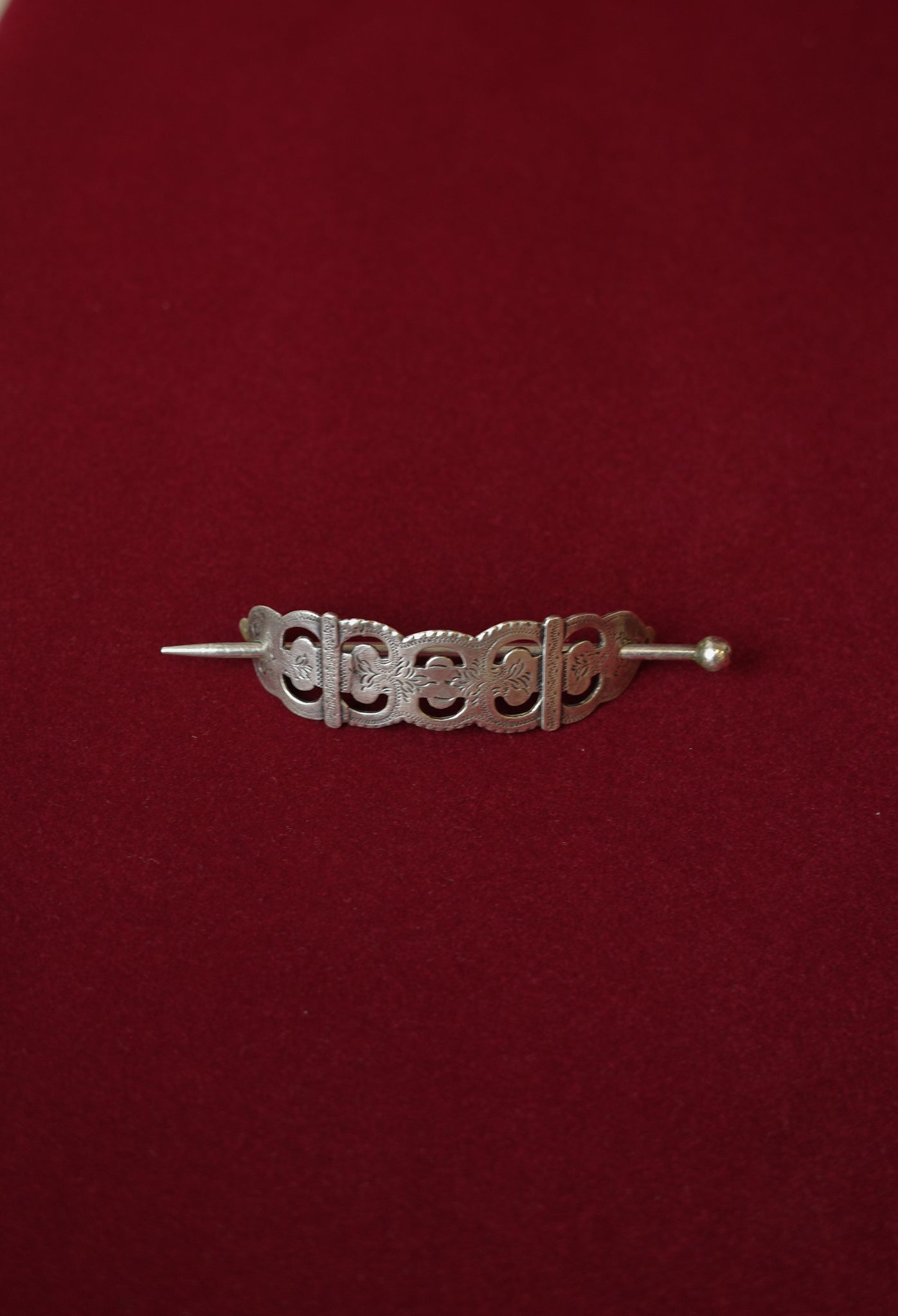 Solid silver floral hairpin