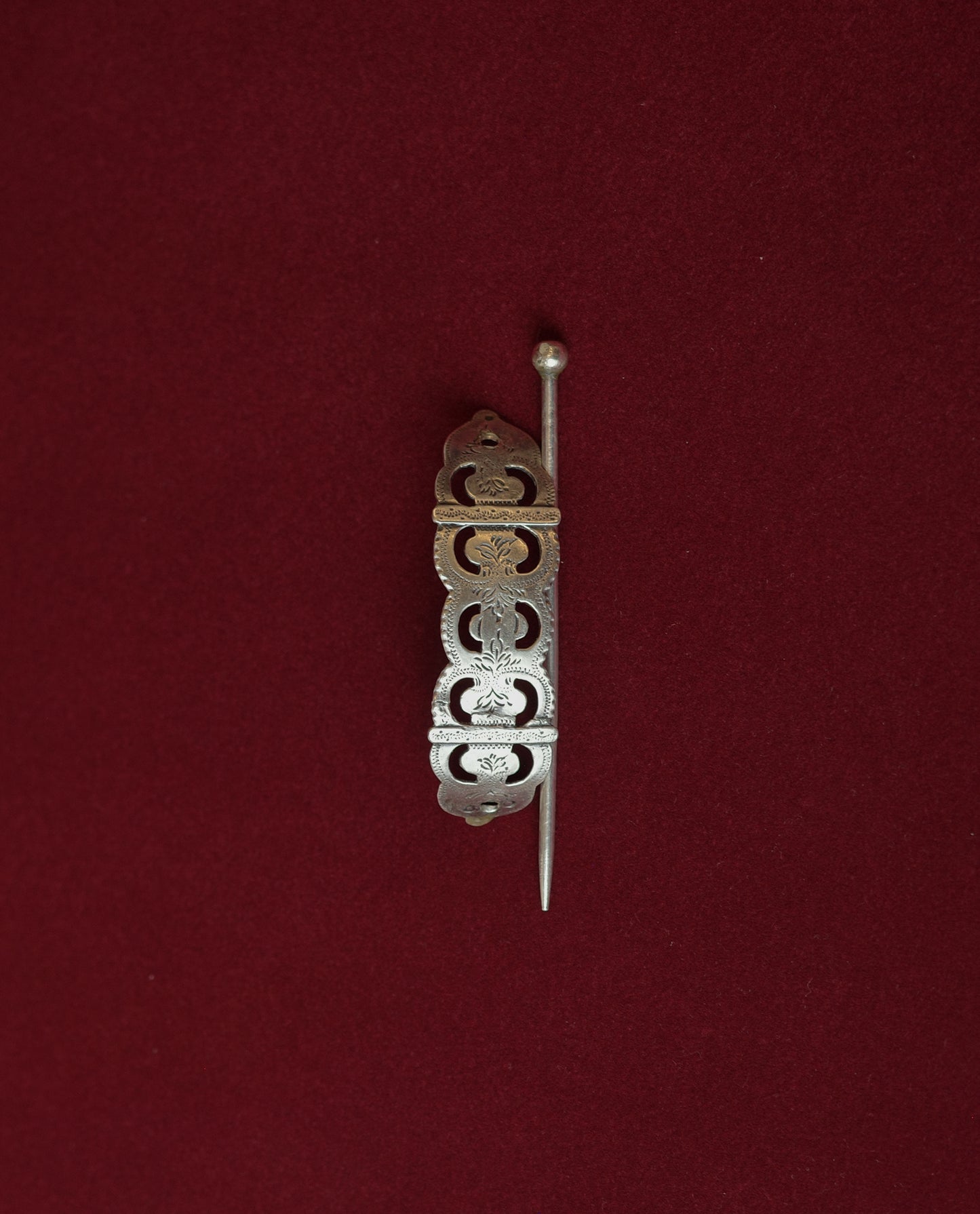 Solid silver floral hairpin