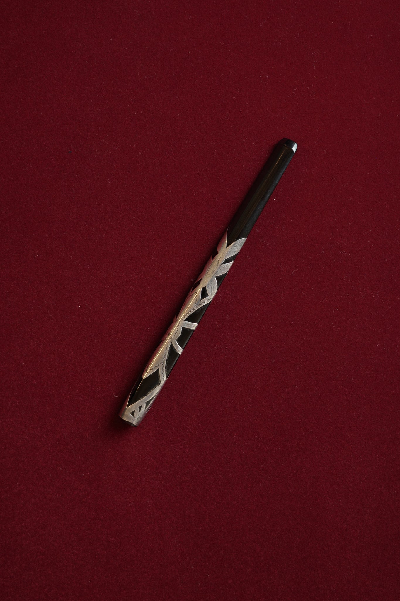 Art Deco Cigarette Holder With Silver Overlay