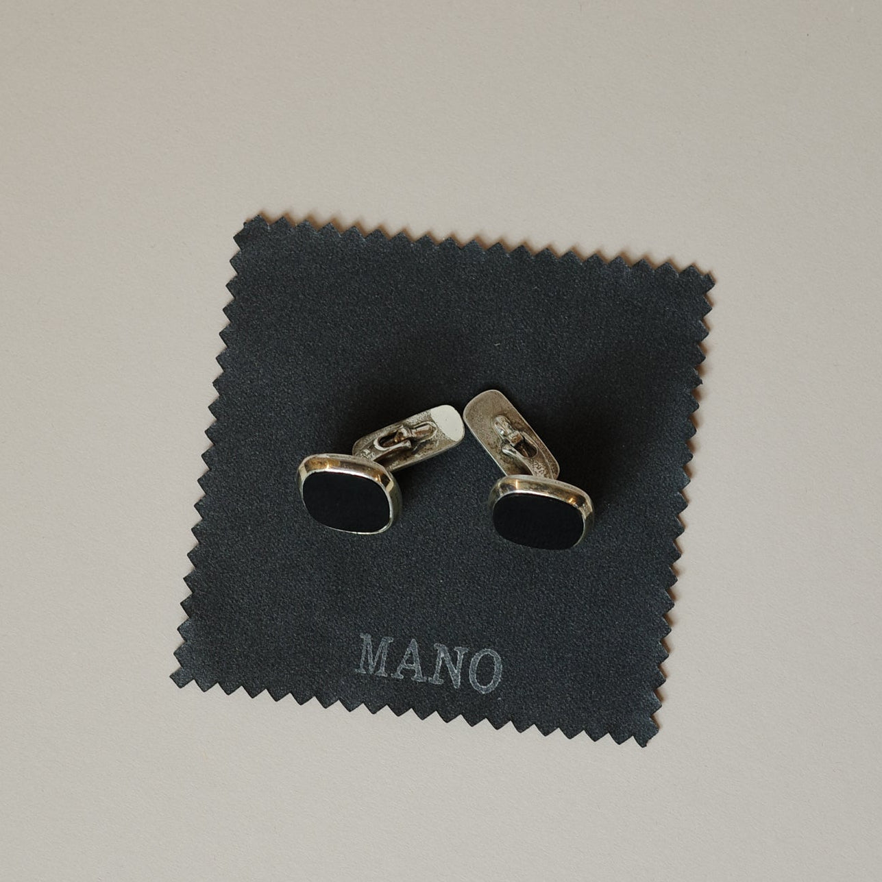 Silver and Onyx Cufflinks