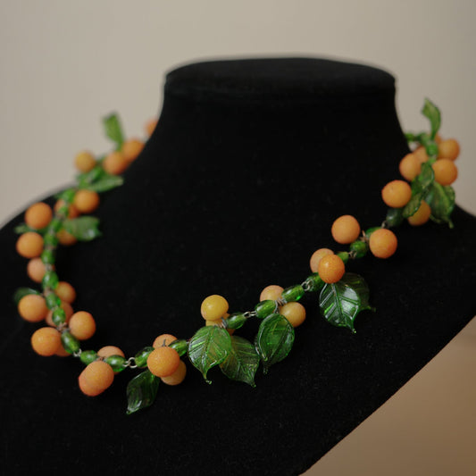Murano glass clementine necklace