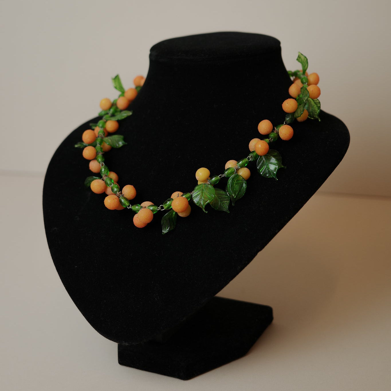 Murano glass clementine necklace