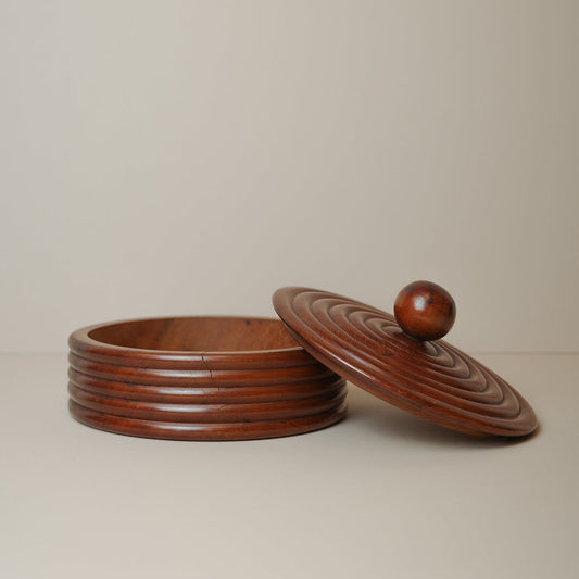 Vintage 1973 Moroccan Turned Wood Box