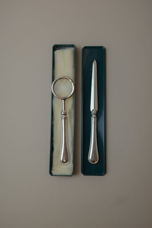 Italian magnifying glass and letter opener set