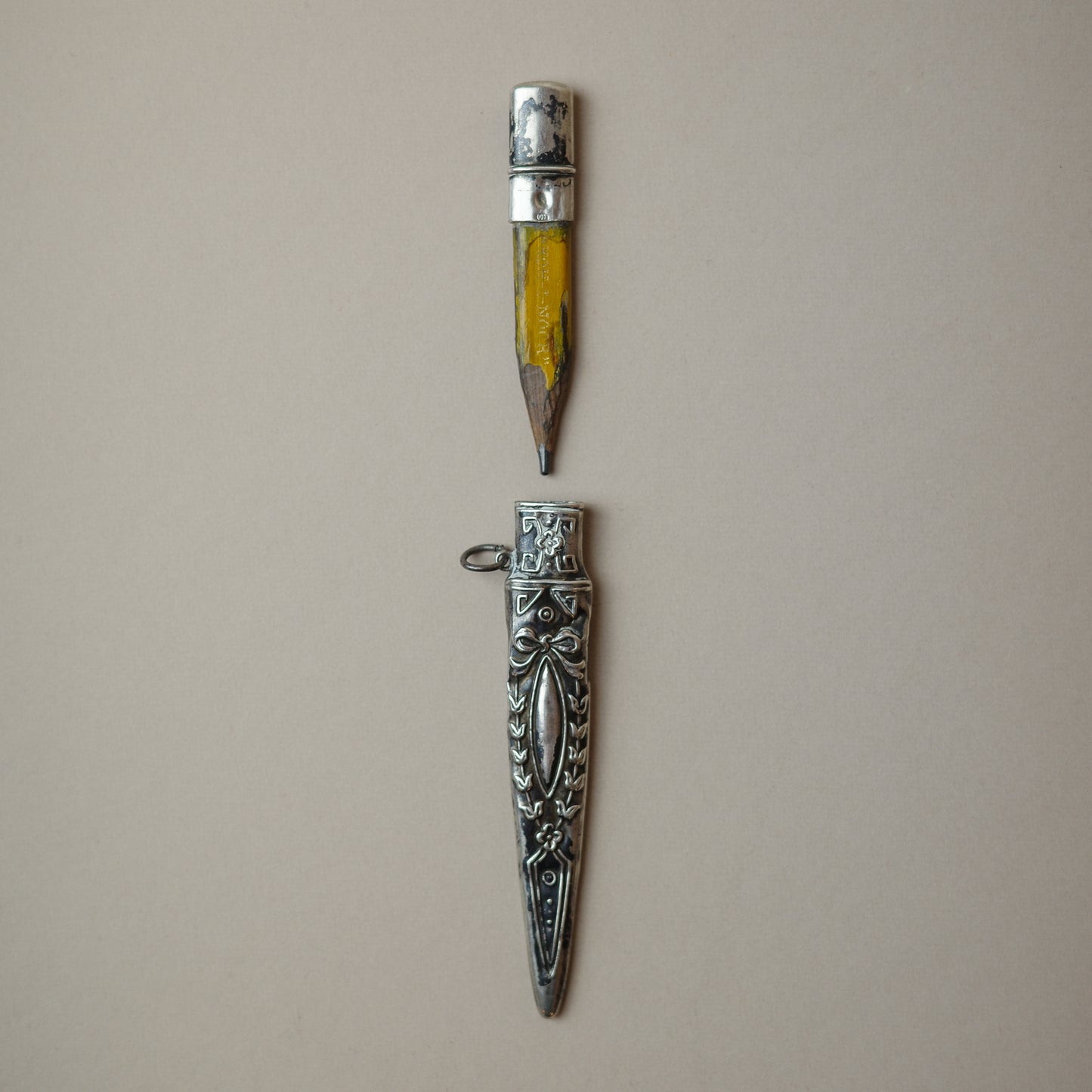Antique Silver Pencil Holder Pendant