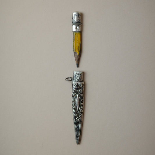 Antique Silver Pencil Holder Pendant