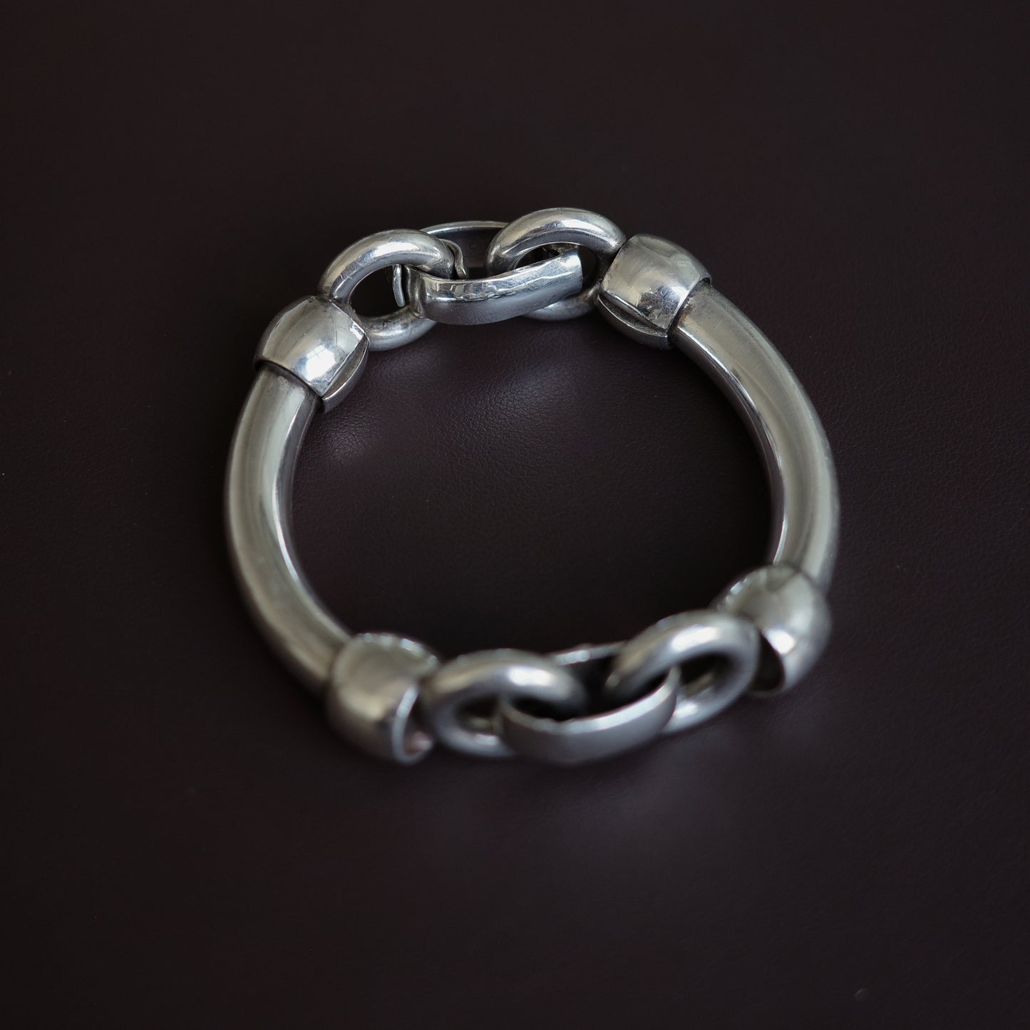 Rare German sterling circle link bangle
