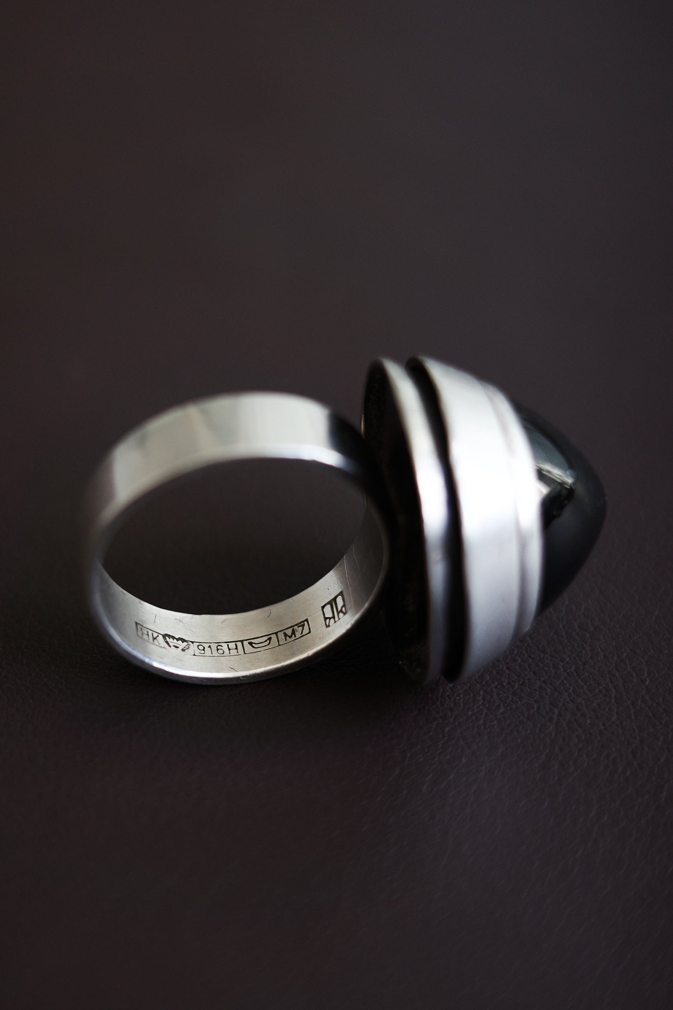 Bullet black quartz ring by Heikki Kaksonen
