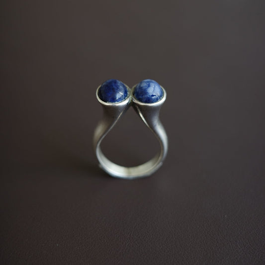 Scandinavian sculptural Lapis Lazuli ring