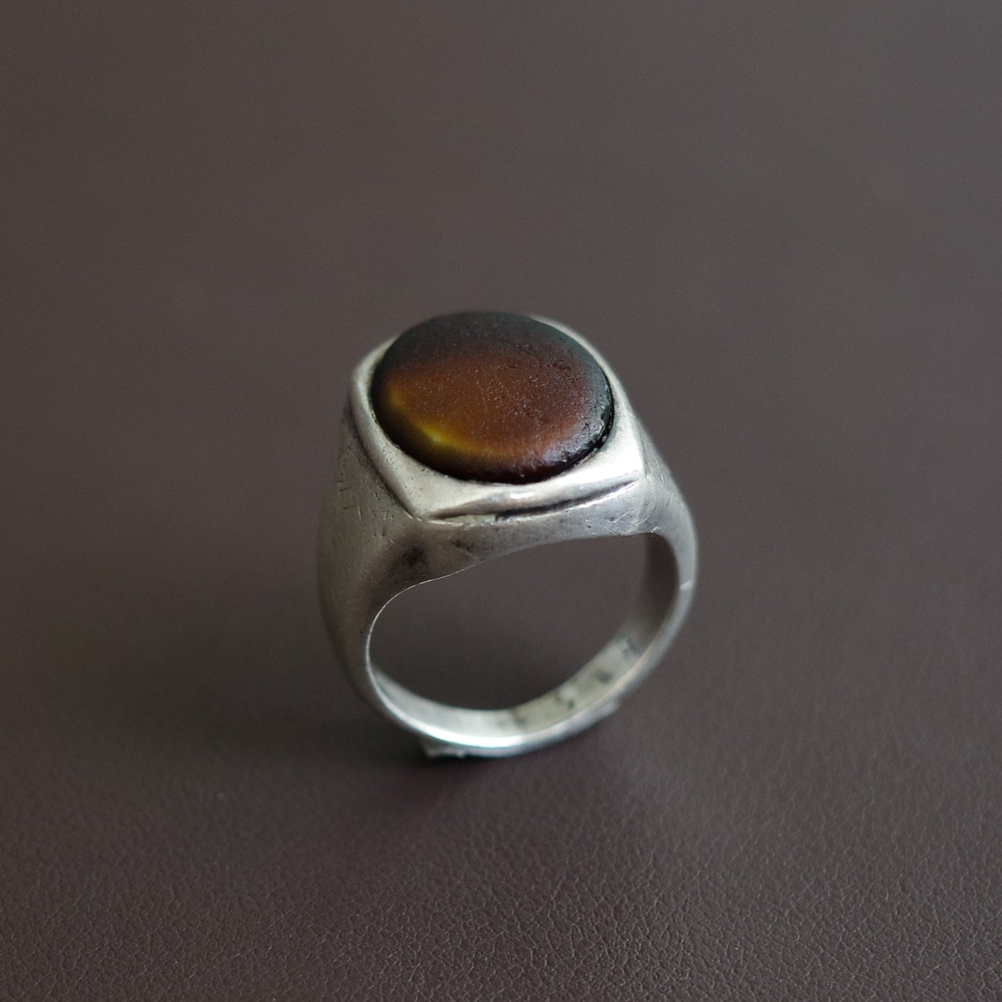 Sea glass signet ring