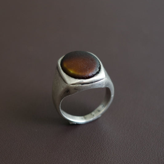 Sea glass signet ring