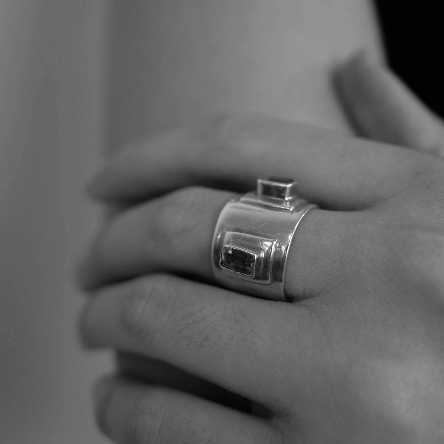 Square amethyst ring