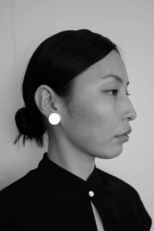 Solid silver disc earrings