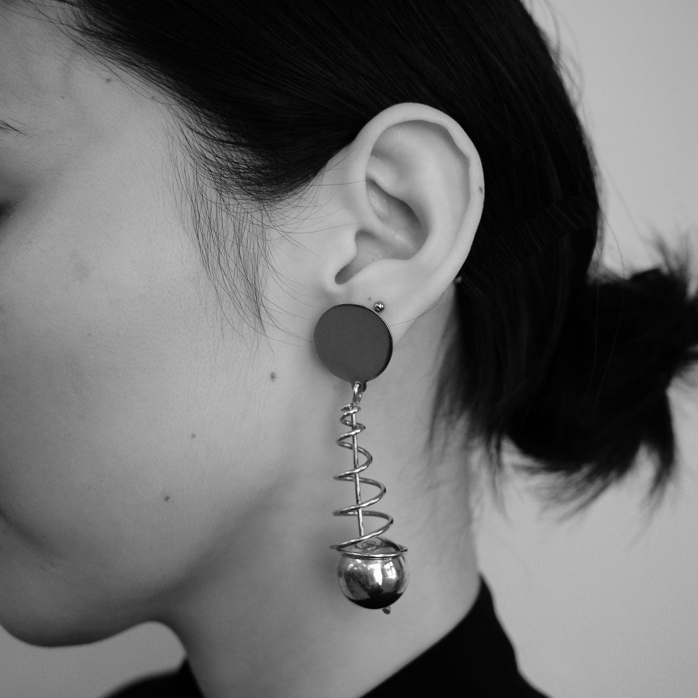 Mid-century Taxco spiral earrings