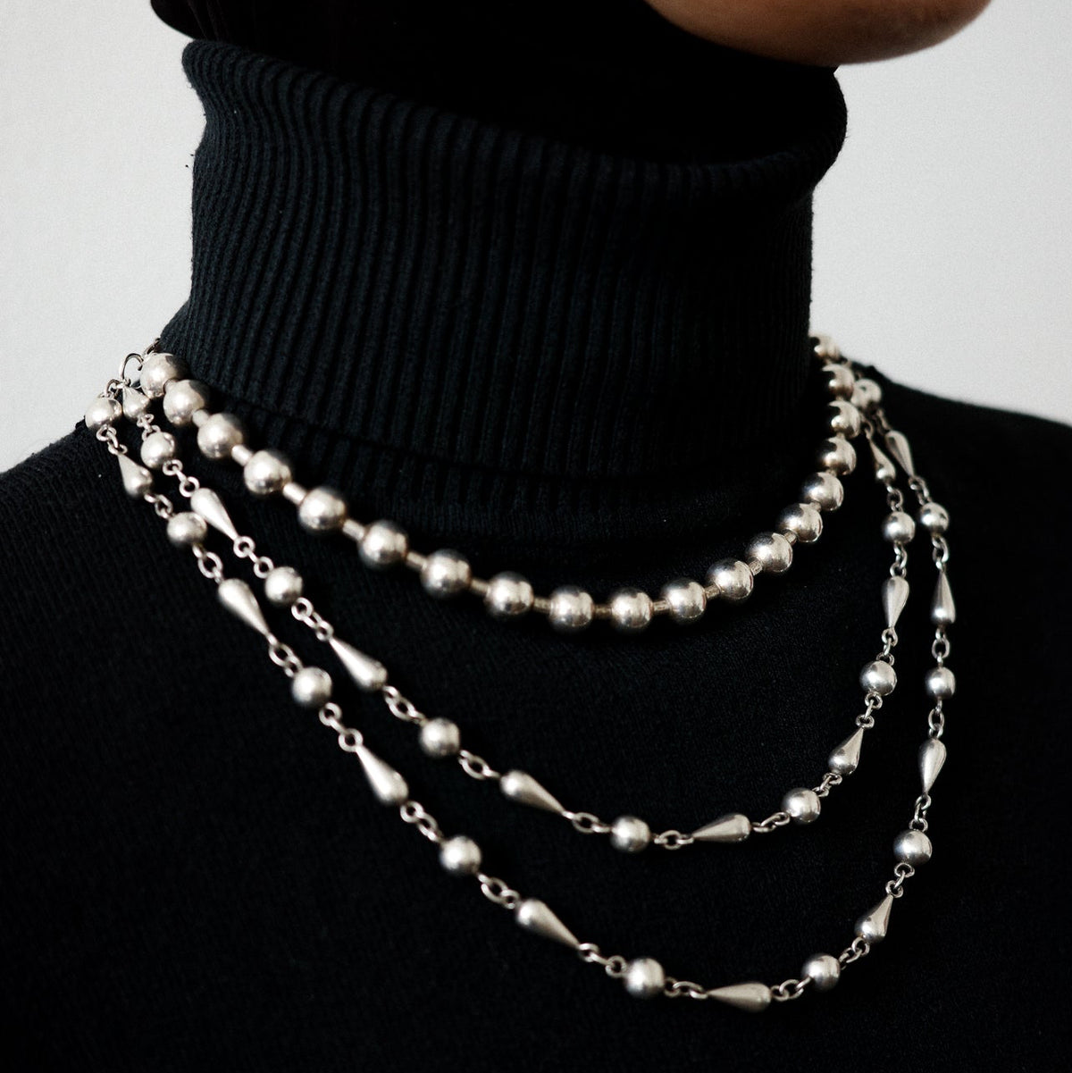 Heavy weight sphere necklace