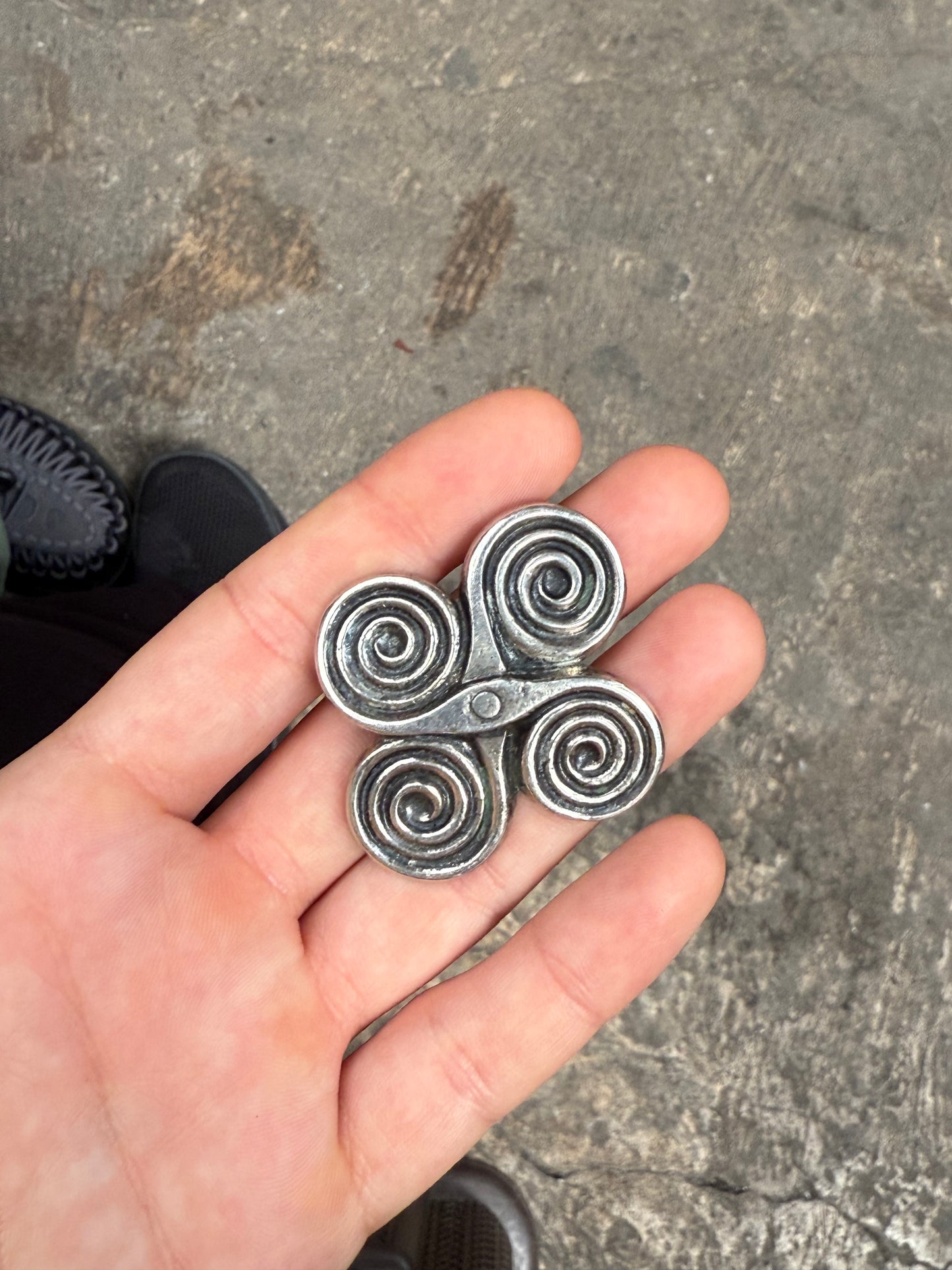 Handcrafted sun brooch