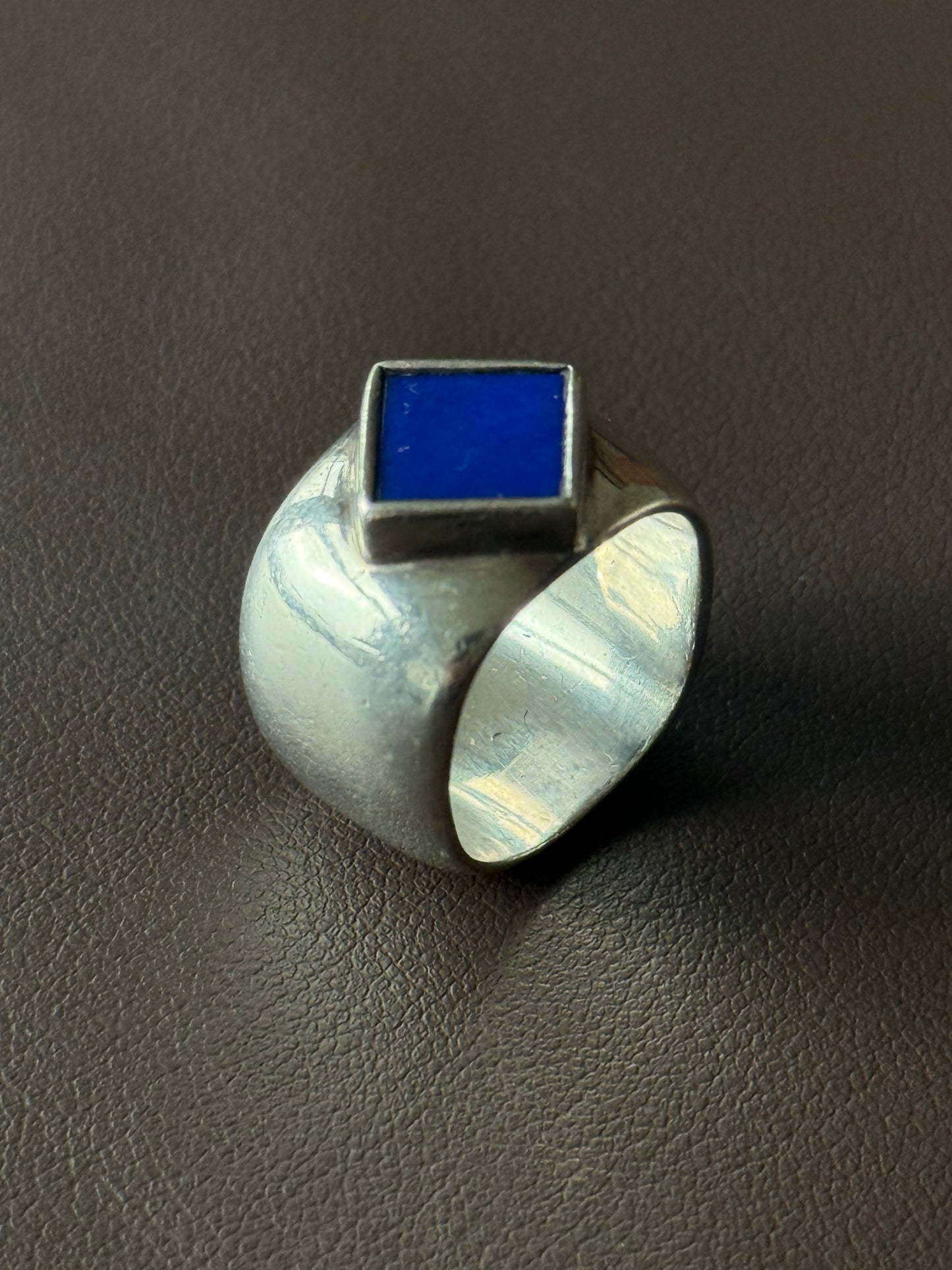 Studio-crafted lapis lazuli ring