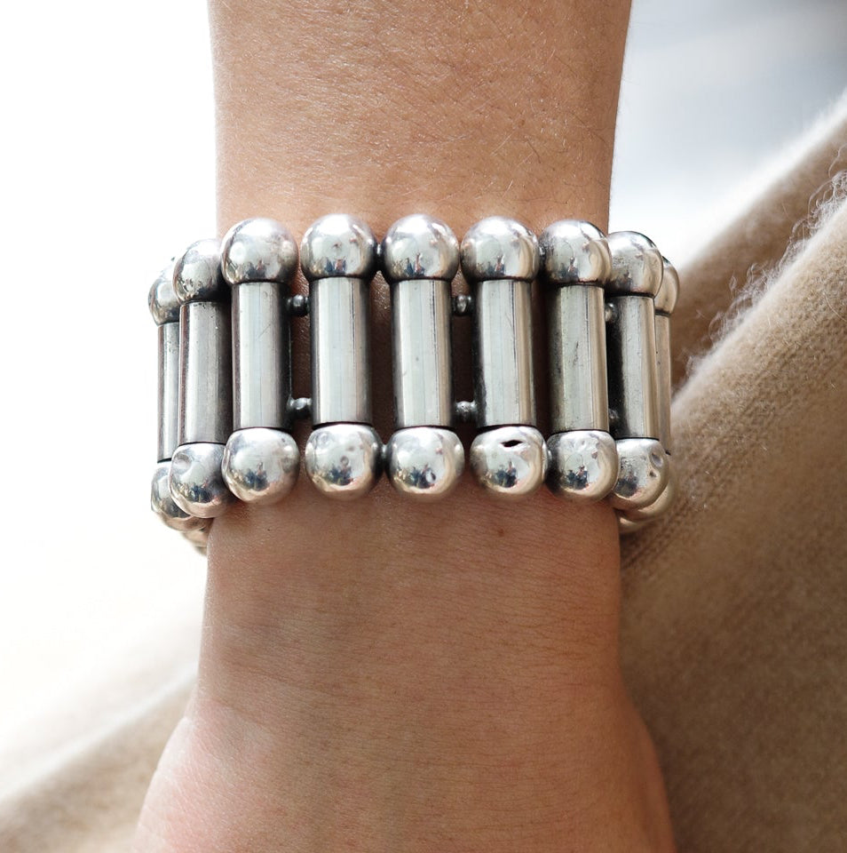 Wide sterling wristband