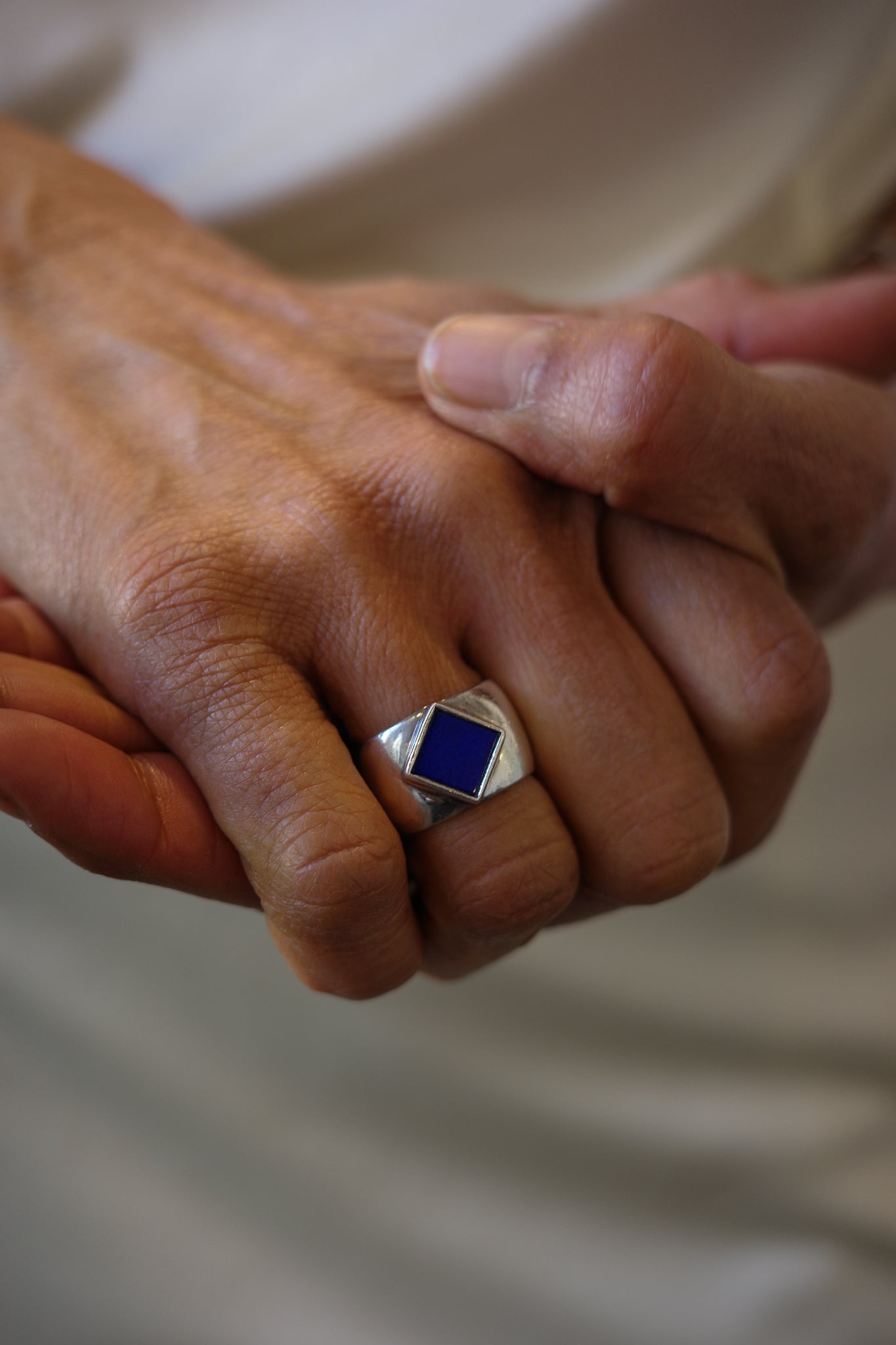 Studio-crafted lapis lazuli ring