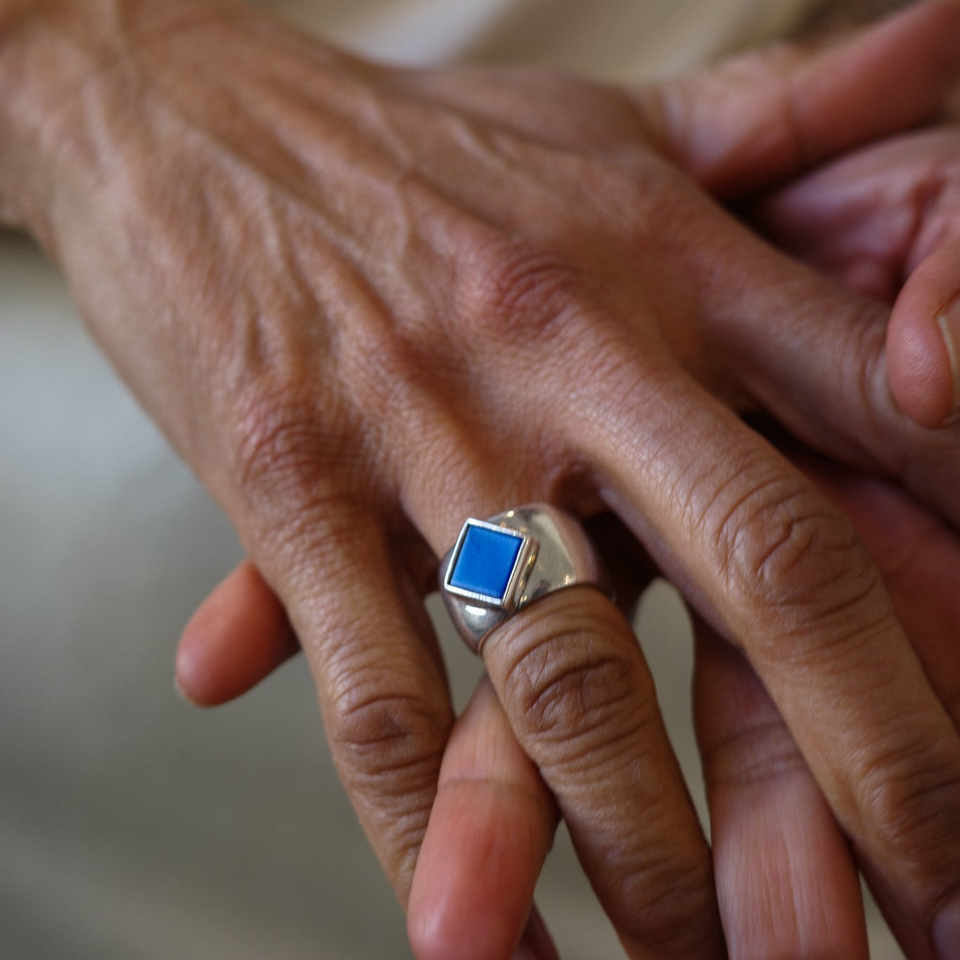 Studio-crafted lapis lazuli ring
