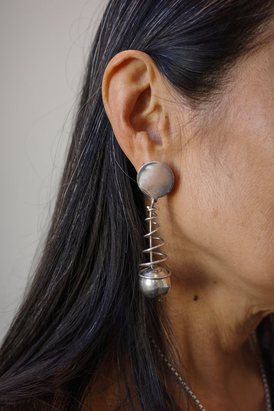 Mid-century Taxco spiral earrings