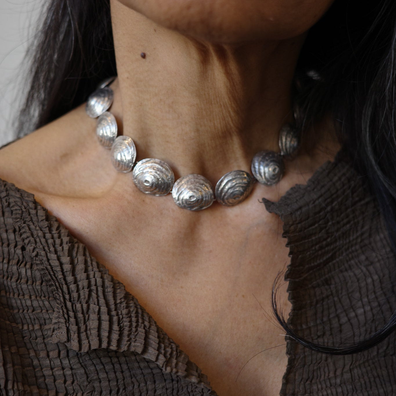 Shell necklace and earring set