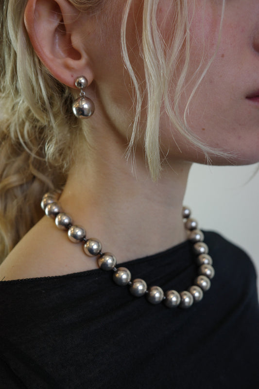 Timeless solid sterling ball neck piece