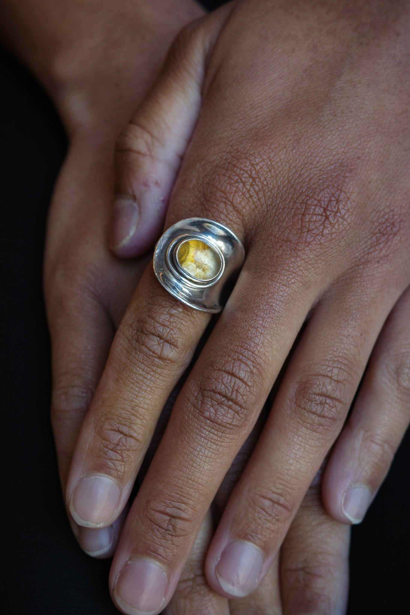Mid-Century citrine ring