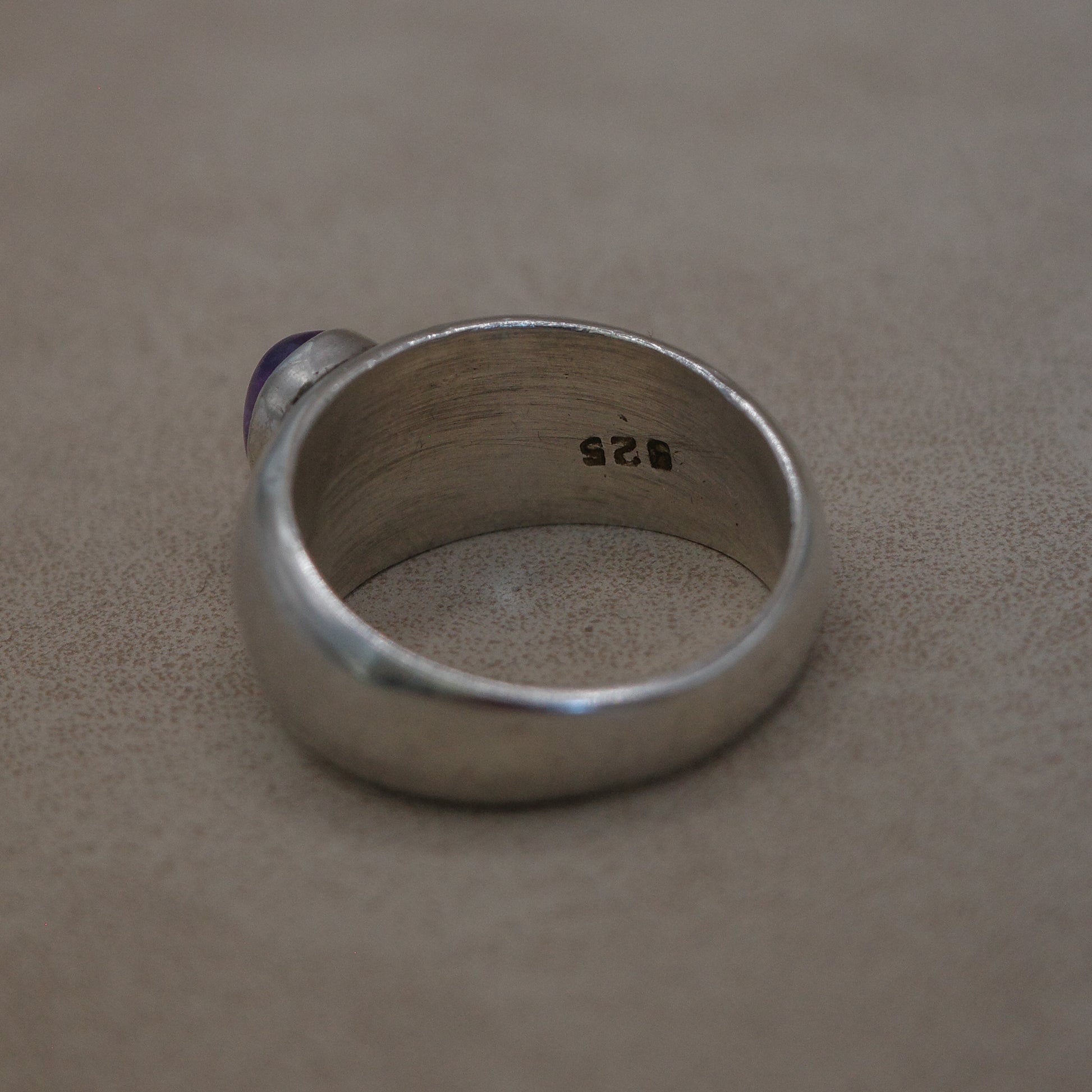 Amethyst everyday solid band ring
