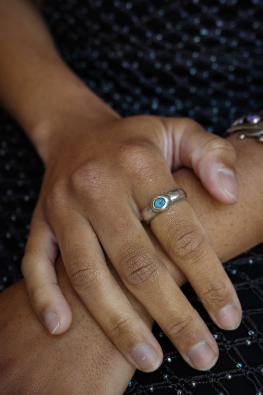 Aquamarine band ring