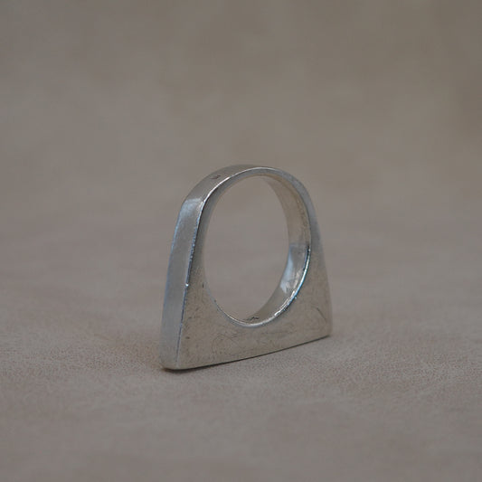sharp edge solid silver ring