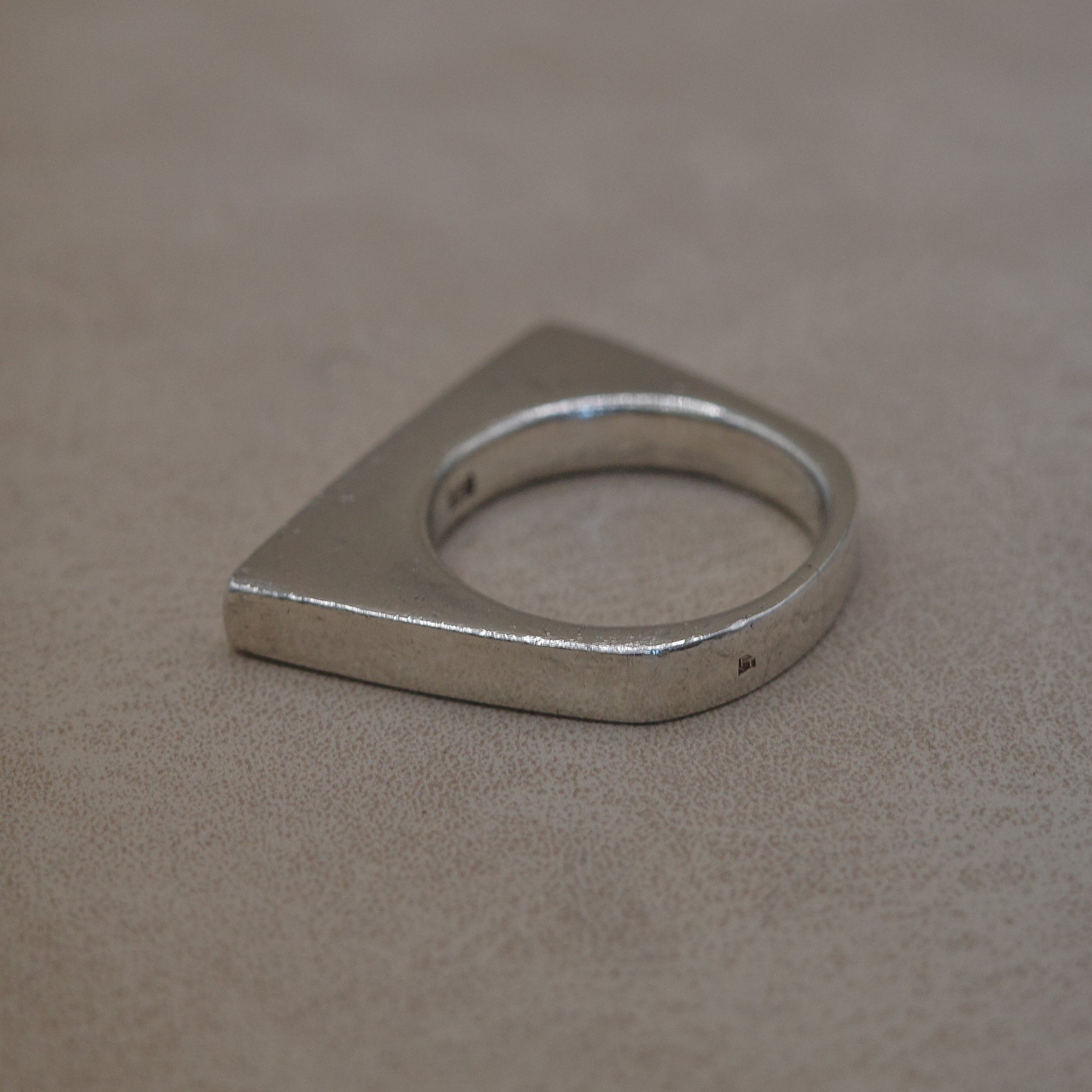 sharp edge solid silver ring