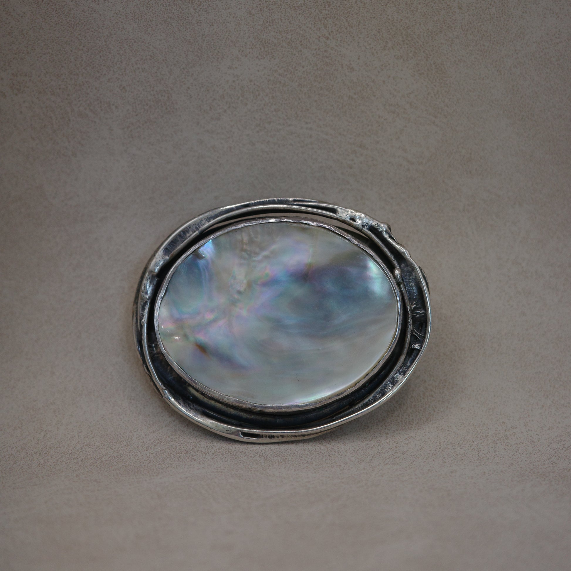 mother pearl modernist brooch
